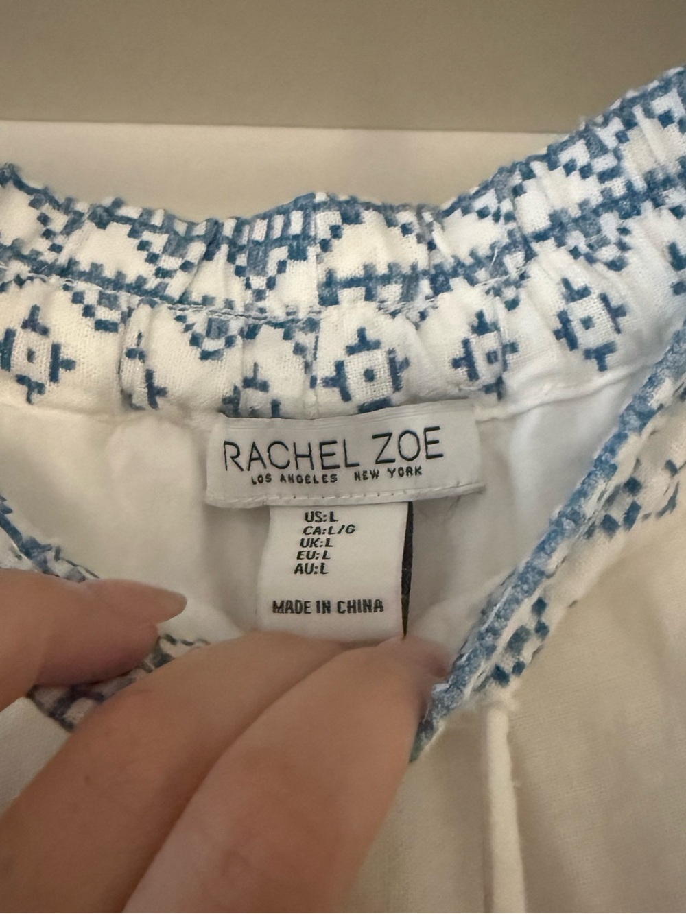 Rachel Zoe Embroidered Floral Linen Pants, Waist 16.5", EUC - Picture 3 of 5